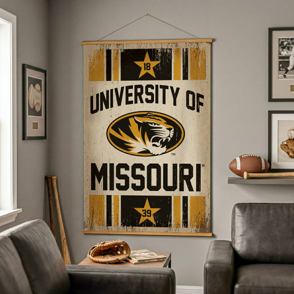 University of Missouri, Canvas Wall Tapestry, Large, 54x36 - Collegiate Home