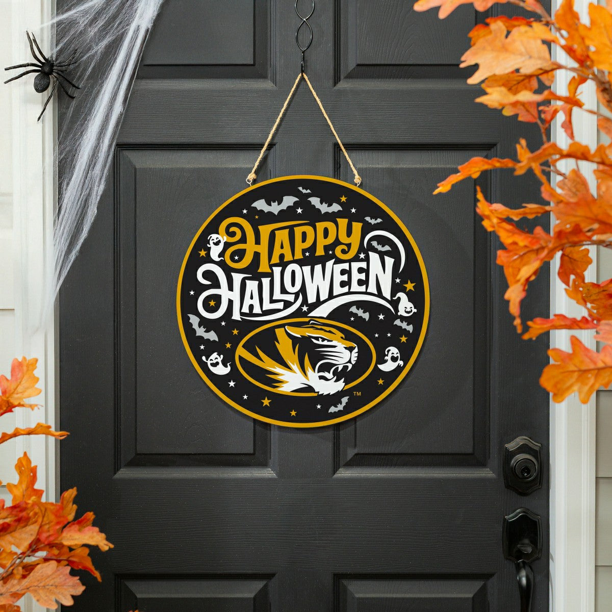 University of Missouri Halloween Round Door Décor with Hanging Rope, 1 - Collegiate Home