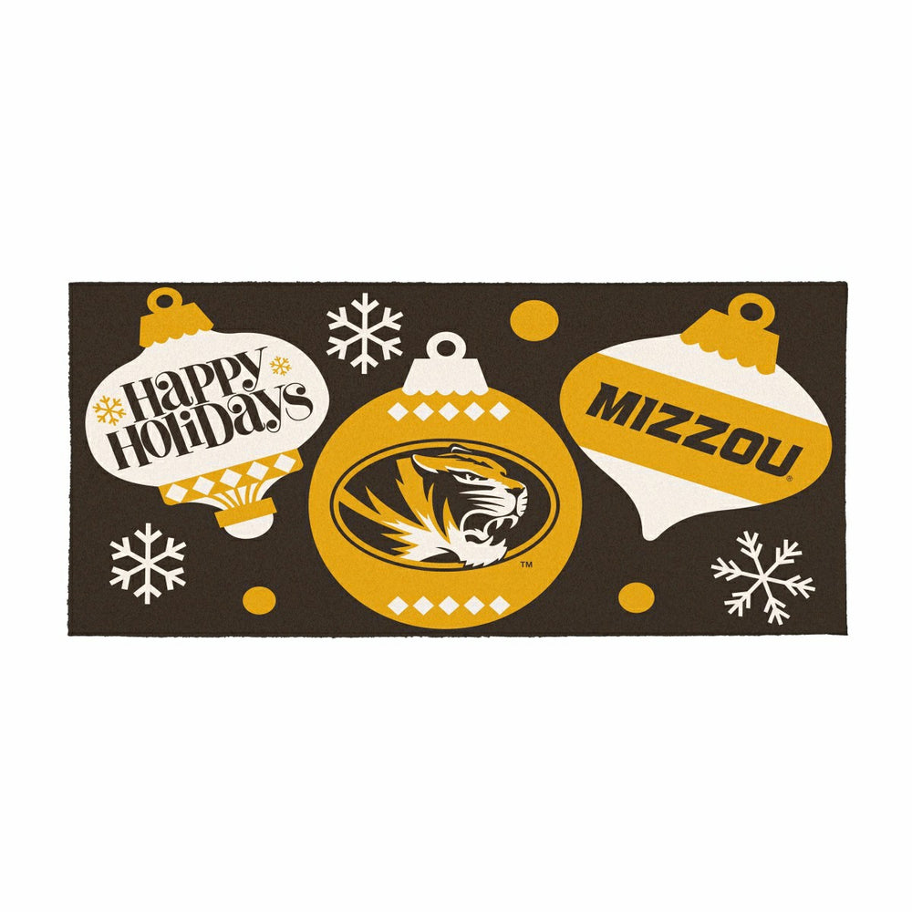 University of Missouri Holiday Flocked Coir Sassafras Switch Mat, 22"x - Collegiate