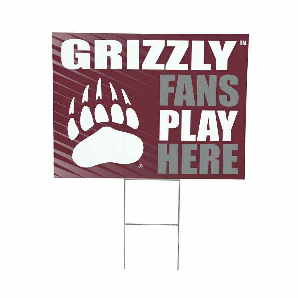 University of Montana Coroplast Yard Sign "Fans Play Here" - Collegiate Home