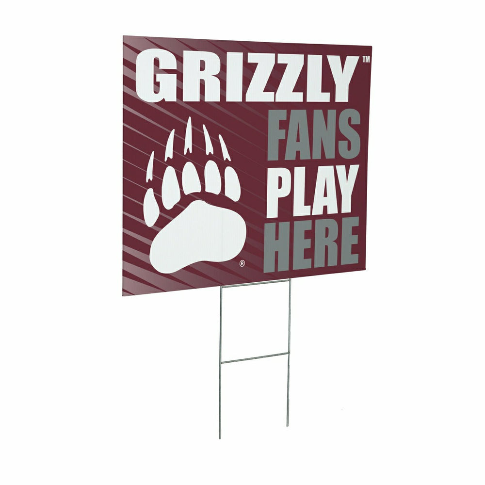 University of Montana Coroplast Yard Sign "Fans Play Here" - Collegiate Home