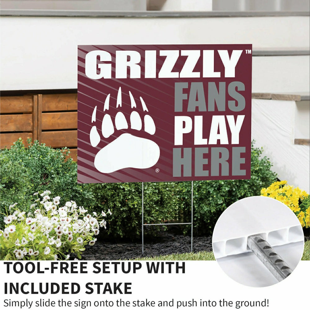 University of Montana Coroplast Yard Sign "Fans Play Here" - Collegiate Home