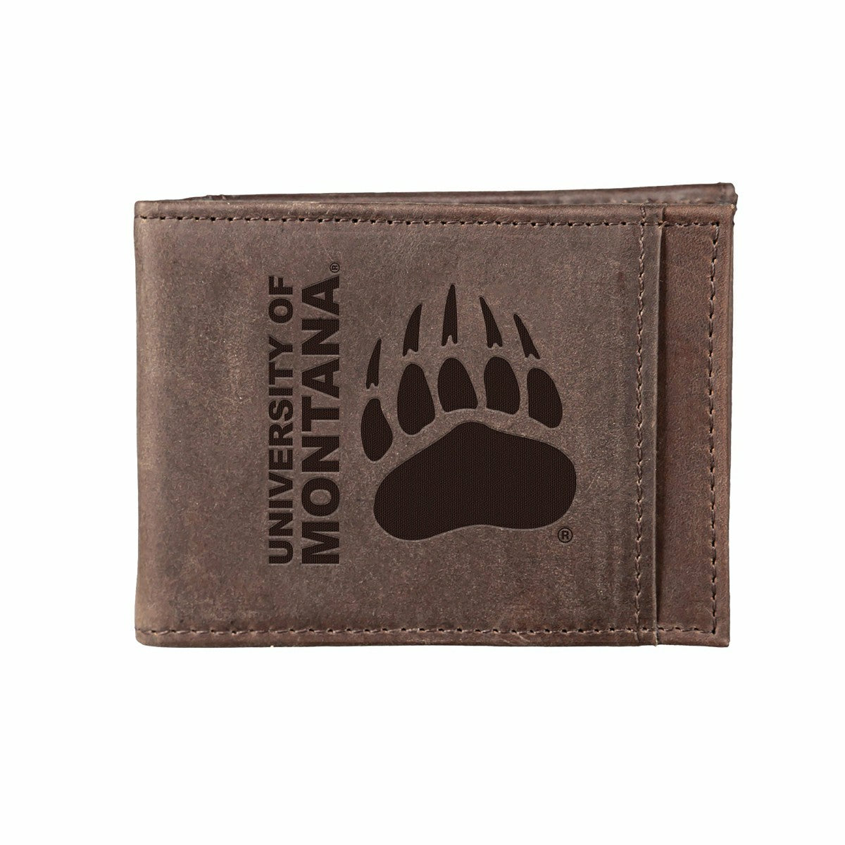 Front Pocket Wallet w/ RFID Blocking, University of Montana, Brown - Collegiate Home