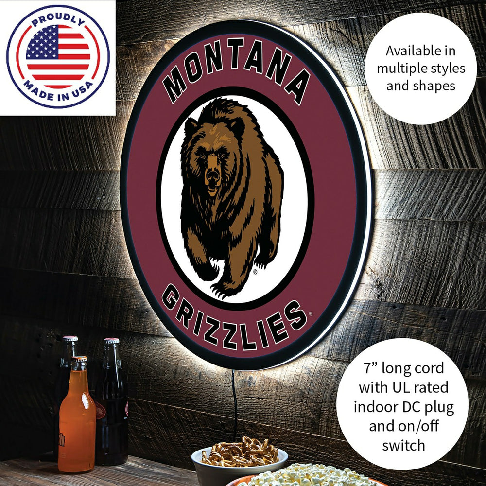 LED Wall Decor, Round, University of Montana - Collegiate Home