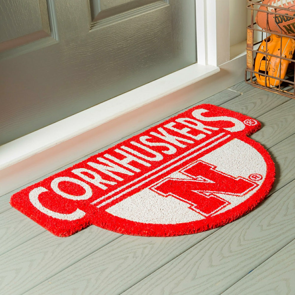 NCAA Team Shaped Coir Door Mat, Nebraska Cornhuskers - Collegiate