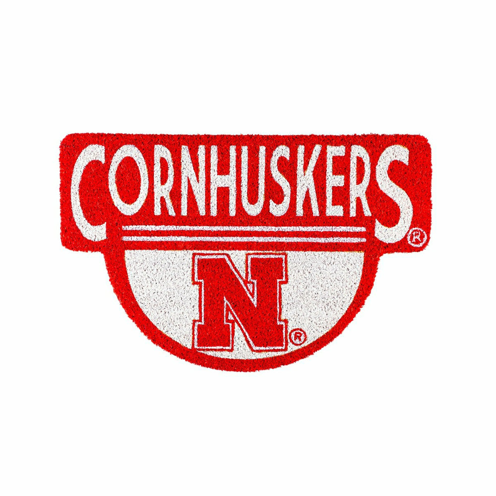 NCAA Team Shaped Coir Door Mat, Nebraska Cornhuskers - Collegiate
