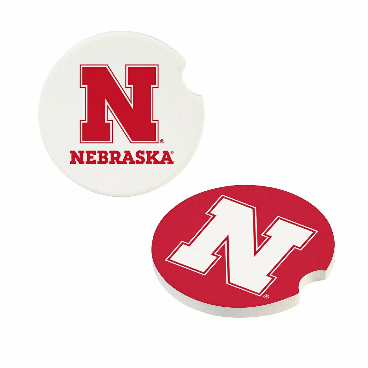 University of Nebraska Car Coaster Set, 2pc - Collegiate Home