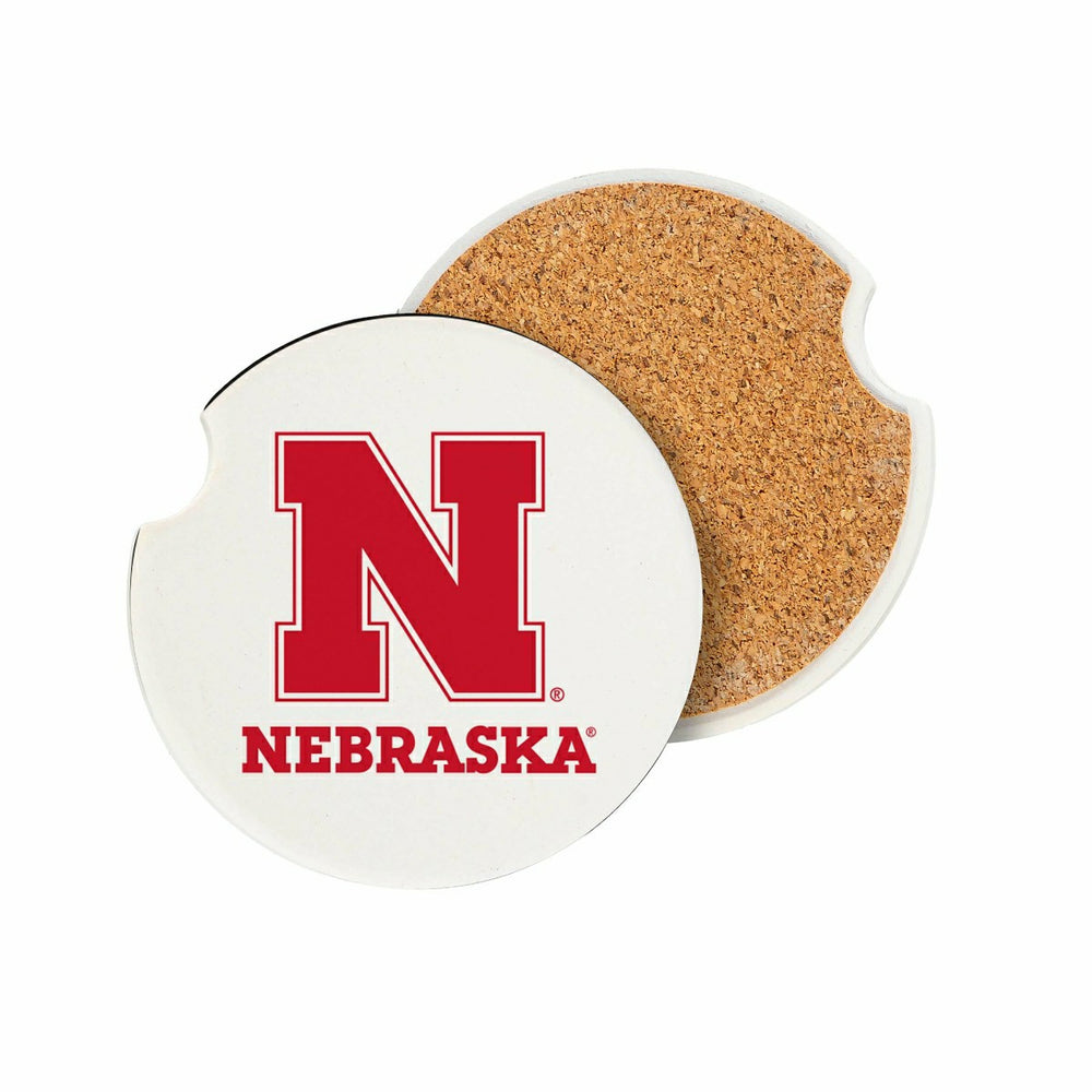 University of Nebraska Car Coaster Set, 2pc - Collegiate Home