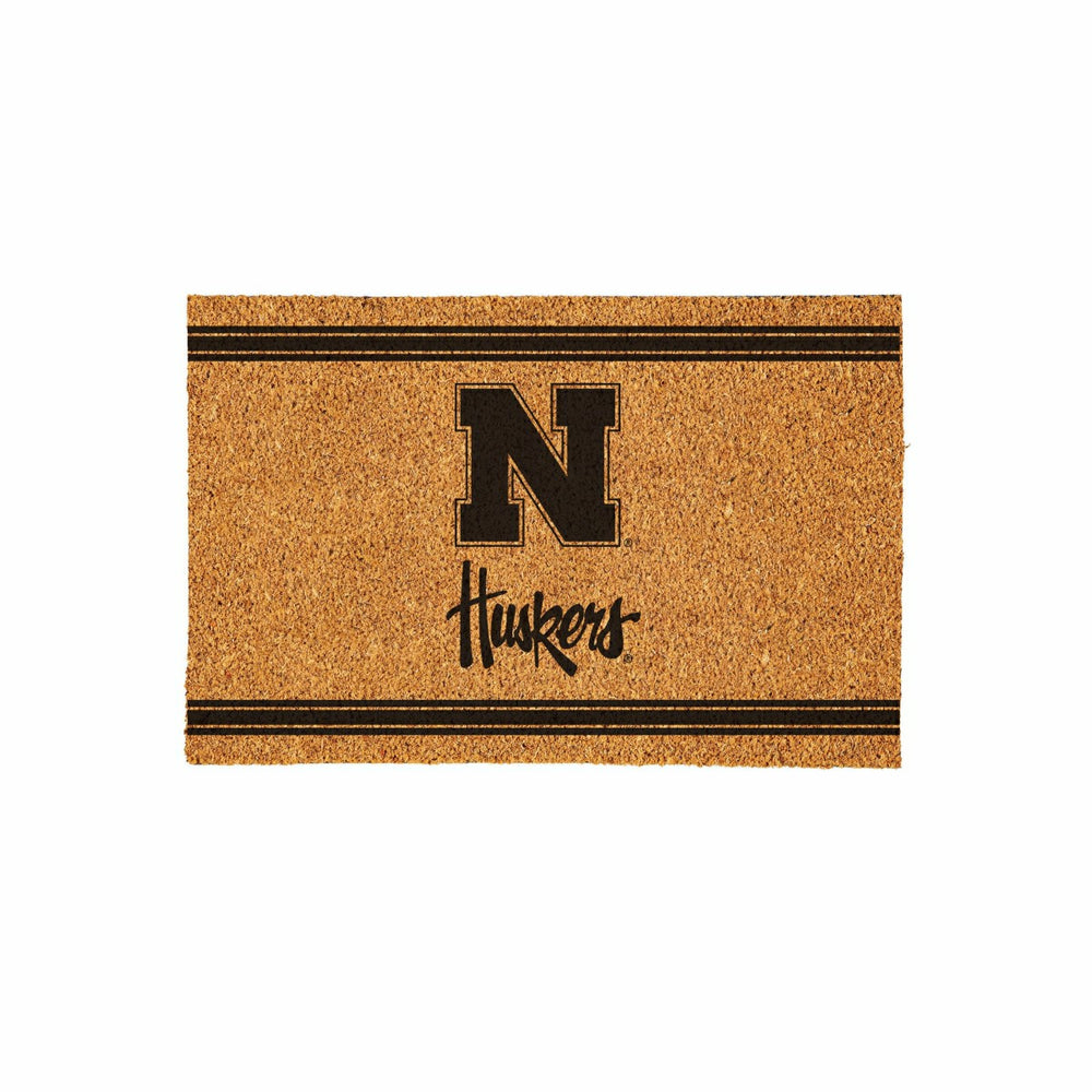 University of Nebraska Large One Color Coir Mat, 36"x24" - Collegiate