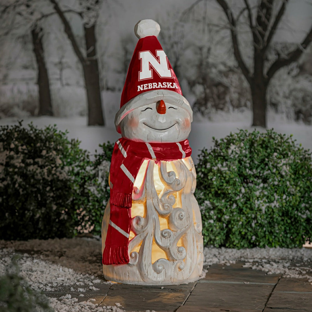 University of Nebraska Snowman LED Statuary, 26" - Collegiate
