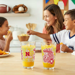 University of Nebraska 16oz Glass pint, Set of 2 - Collegiate Home