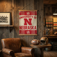 University of Nebraska, Canvas Wall Tapestry, Medium, 36x24 - Collegiate Home