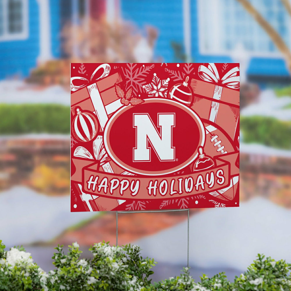 University of Nebraska Yard Sign, Holiday - Collegiate Home