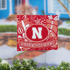 University of Nebraska Yard Sign, Holiday - Collegiate Home