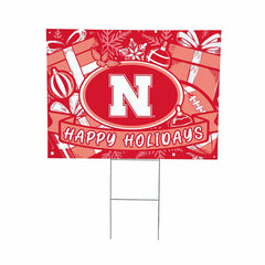 University of Nebraska Yard Sign, Holiday - Collegiate Home
