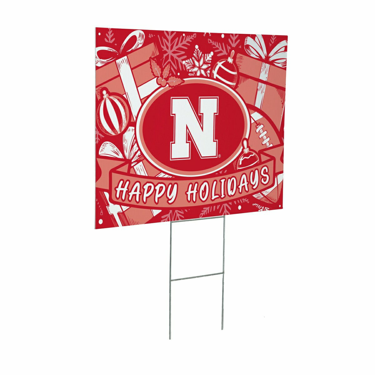 University of Nebraska Yard Sign, Holiday - Collegiate Home