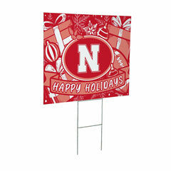 University of Nebraska Yard Sign, Holiday - Collegiate Home