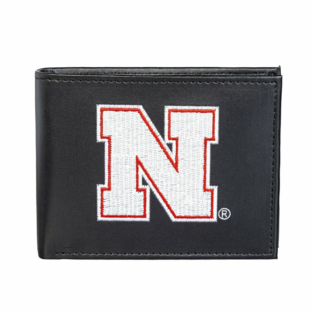 University of Nebraska Black Bi-Fold Embroidered Wallet - Collegiate Home