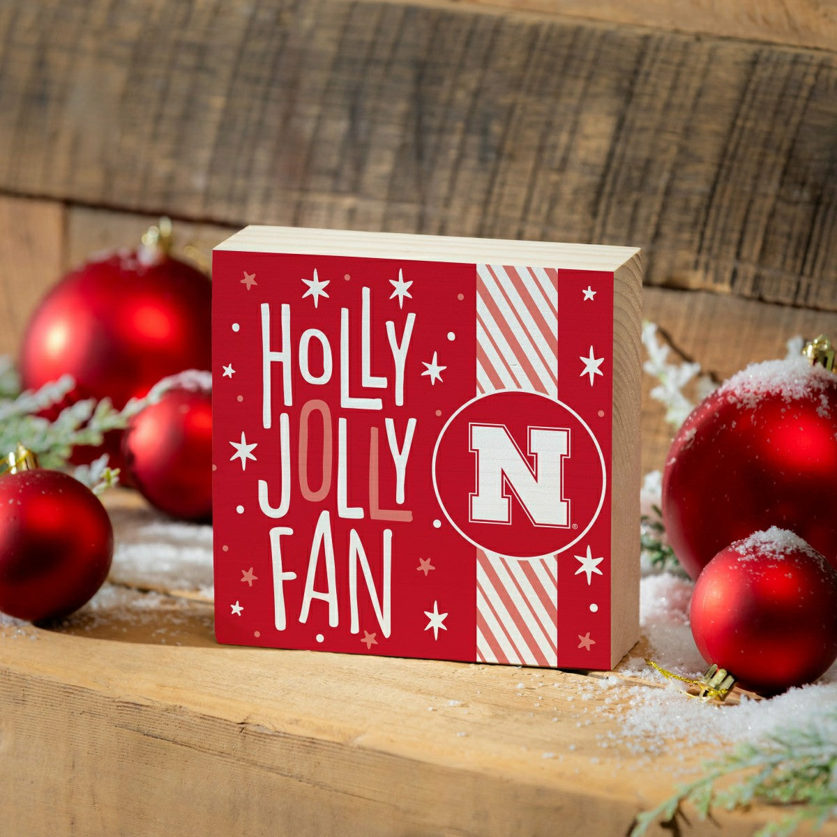 University of Nebraska Block, Holiday, 6x6 - Collegiate Home