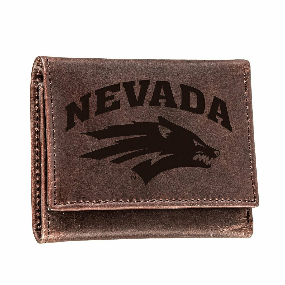 University of Nevada, Reno, Tri-Fold Wallet, Brown, CH, 100% Genuine L - Collegiate Home