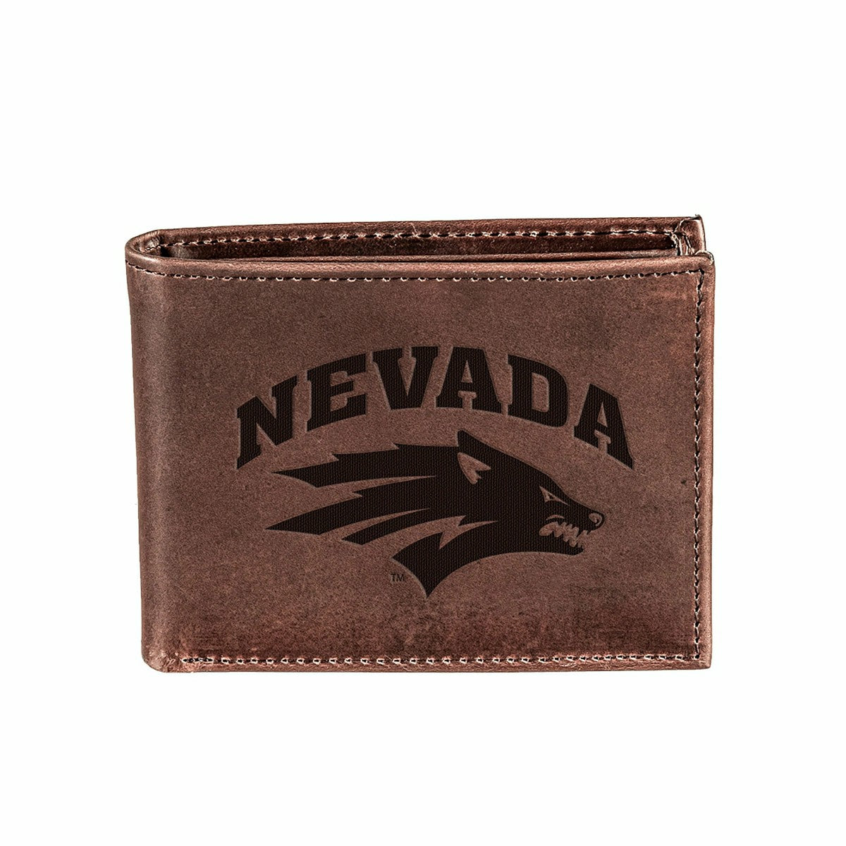 University of Nevada, Bi-Fold Wallet, Brown, CH, 100% Genuine Leather - Collegiate Home