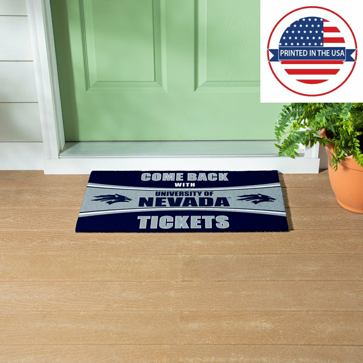 28" x 16" PVC Trapper Mat, Come Back with Tickets, University of Nevad - Collegiate
