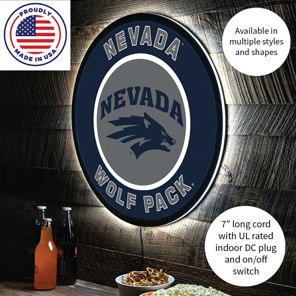 LED Wall Decor, Round, University of Nevada - Collegiate Home