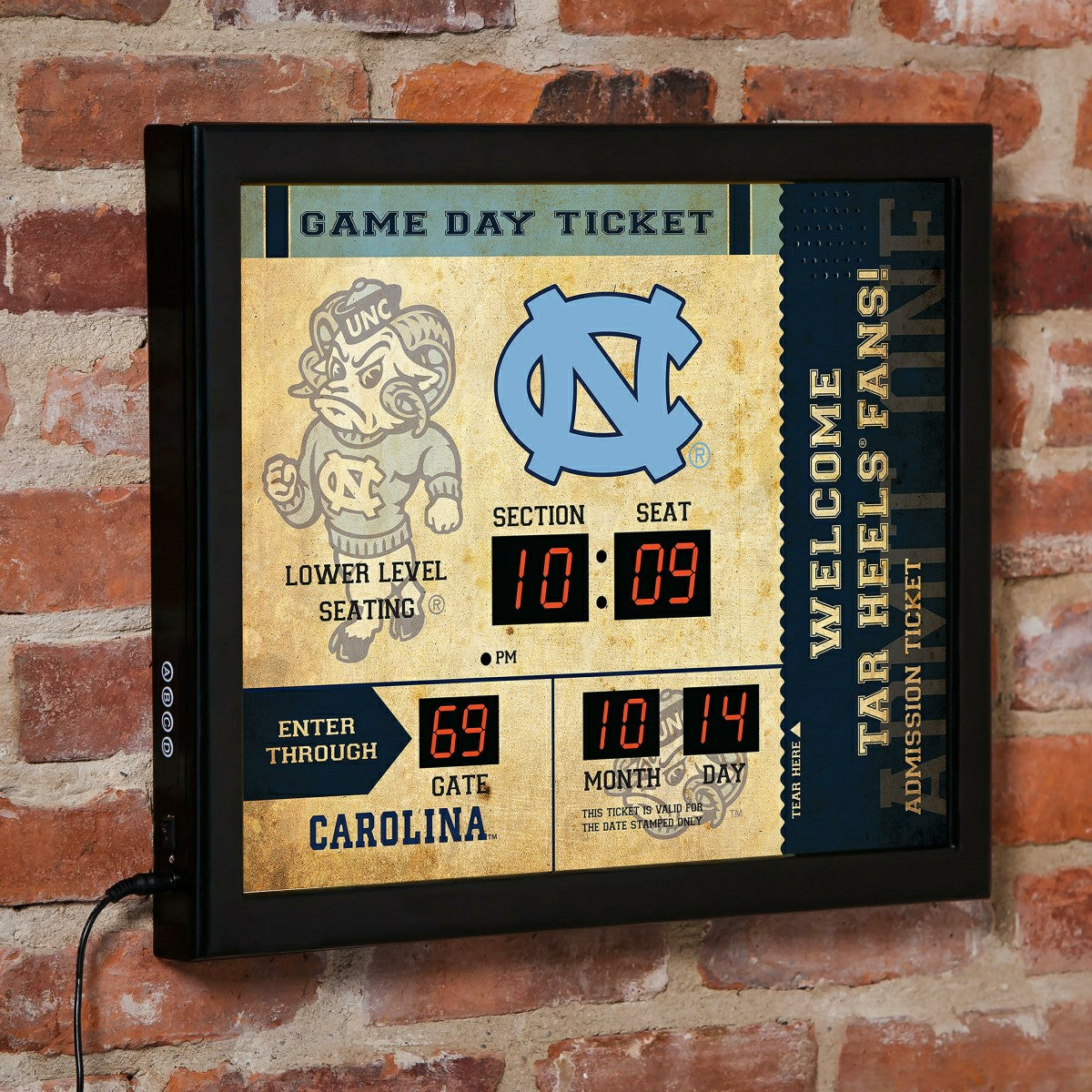 Scoreboard Wall Clock, North Carolina - Collegiate Home