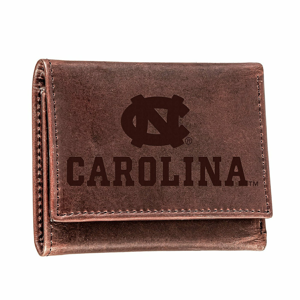 University of North Carolina, Tri-Fold Wallet, Brown, CH, 100% Genuine - Collegiate Home