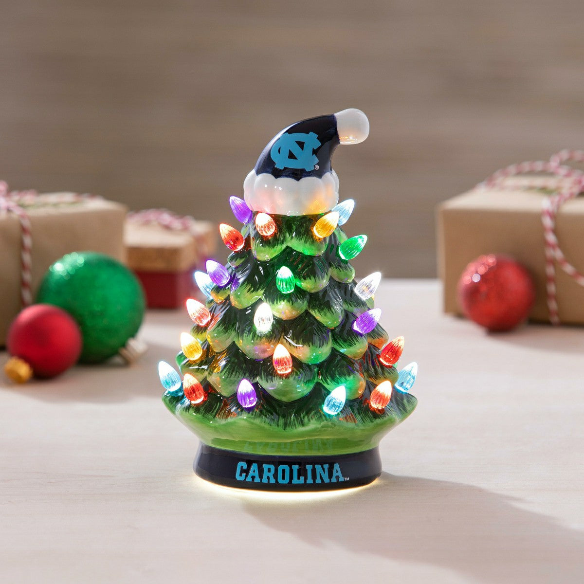 8" LED Ceramic Christmas Tree, University of North Carolina - Collegiate Home