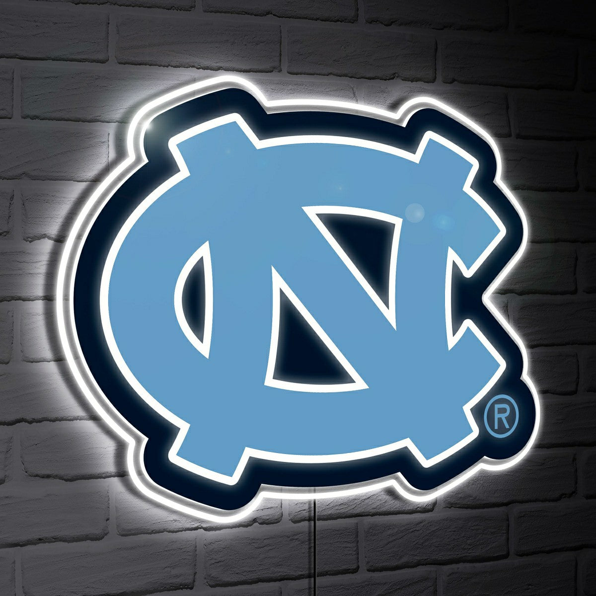 North Carolina Tar Heels LED Wall Decor, Glazelite, Logo - Collegiate Home