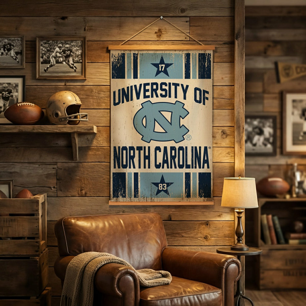 University of North Carolina, Canvas Wall Tapestry, Medium, 36x24 - Collegiate Home