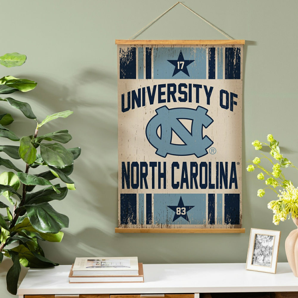 University of North Carolina, Canvas Wall Tapestry, Medium, 36x24 - Collegiate Home