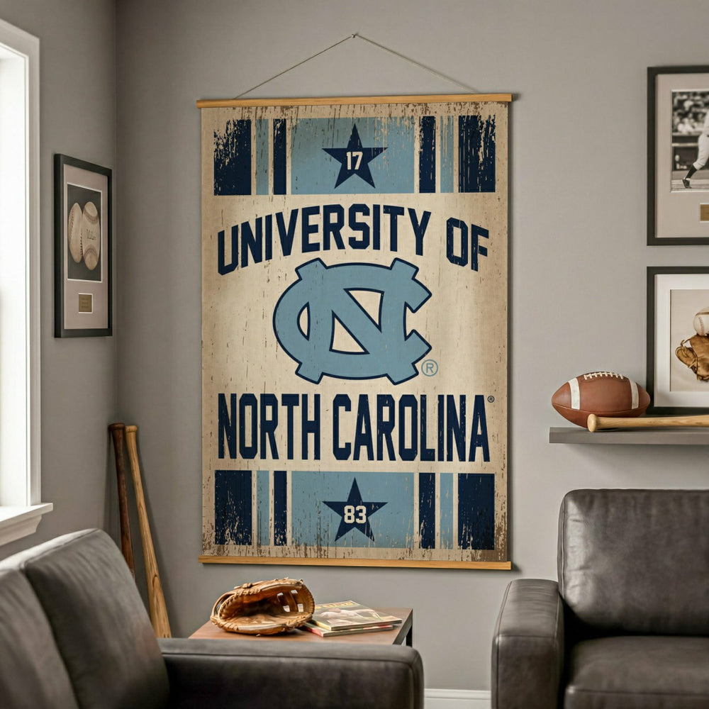 University of North Carolina, Canvas Wall Tapestry, Large, 54x36 - Collegiate Home