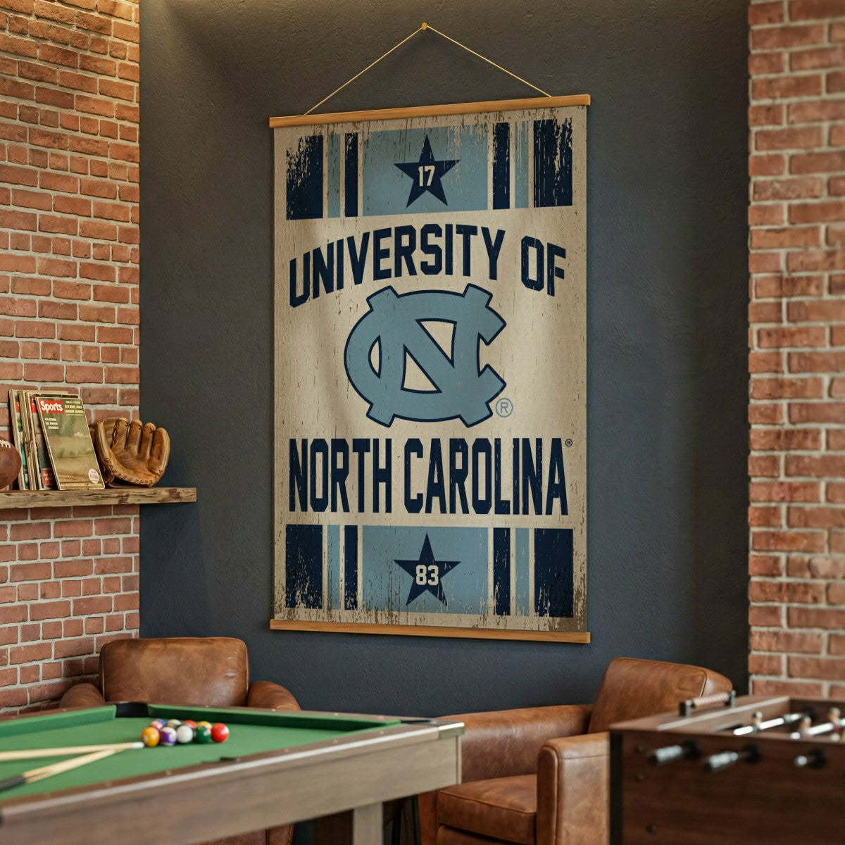 University of North Carolina, Canvas Wall Tapestry, Large, 54x36 - Collegiate Home