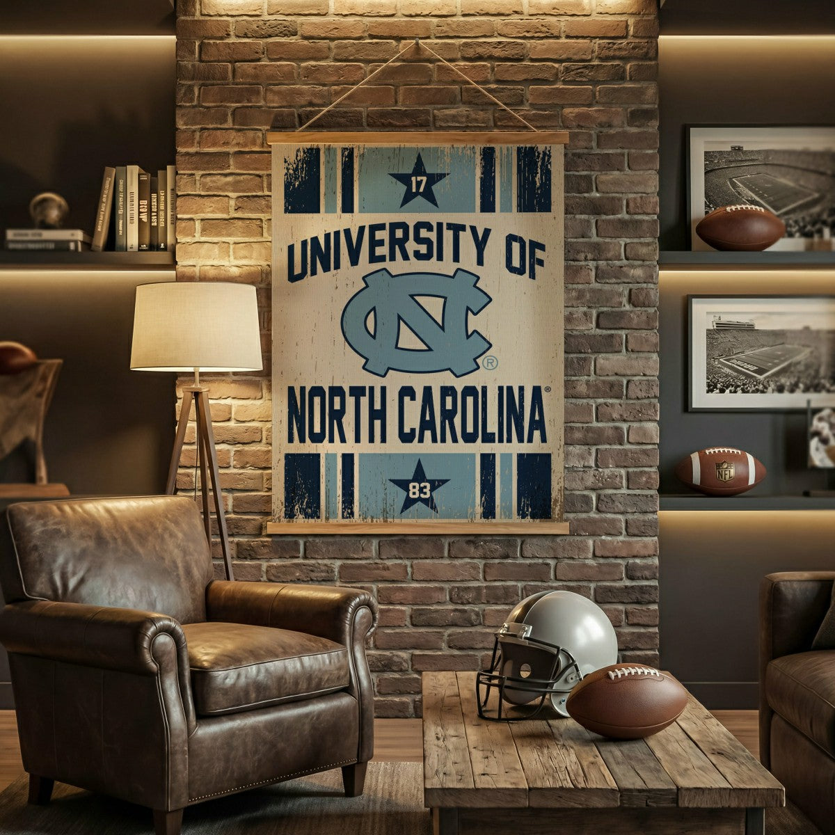 University of North Carolina, Canvas Wall Tapestry, Large, 54x36 - Collegiate Home