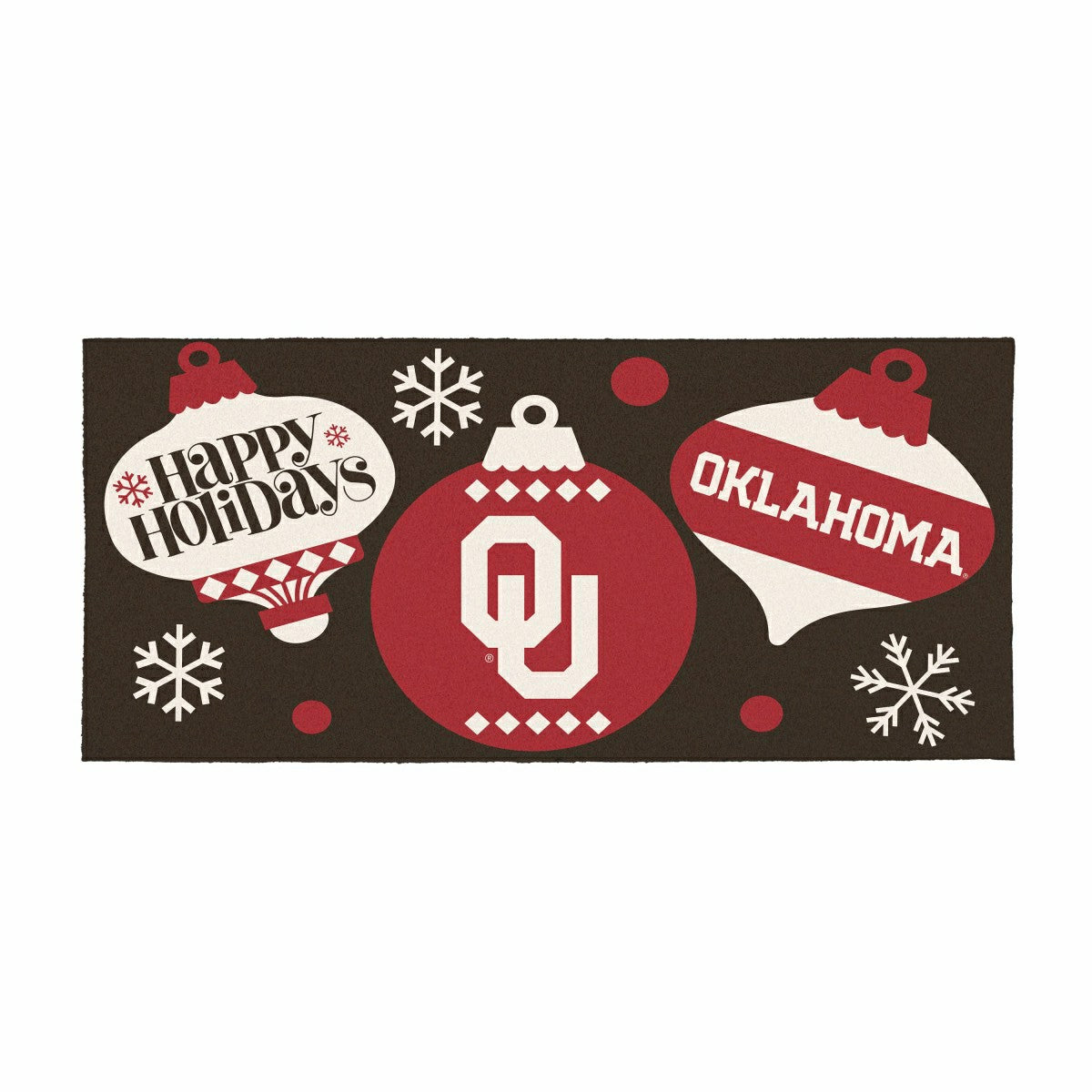 University of Oklahoma Holiday Flocked Coir Sassafras Switch Mat, 22"x - Collegiate