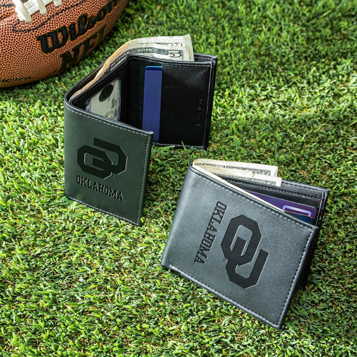 University of Oklahoma, Bi-Fold and Tri-Fold Wallet Gift Set, Black - Collegiate Home