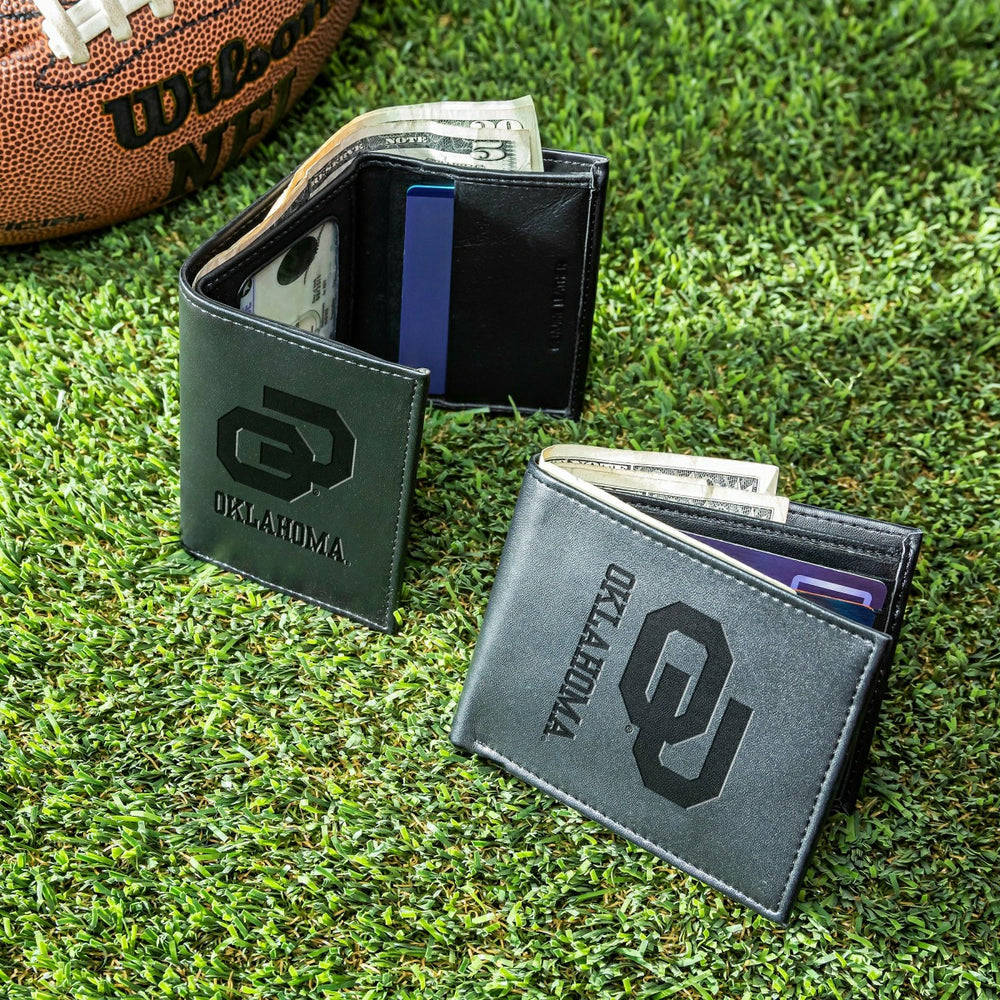 University of Oklahoma, Bi-Fold and Tri-Fold Wallet Gift Set, Black - Collegiate Home