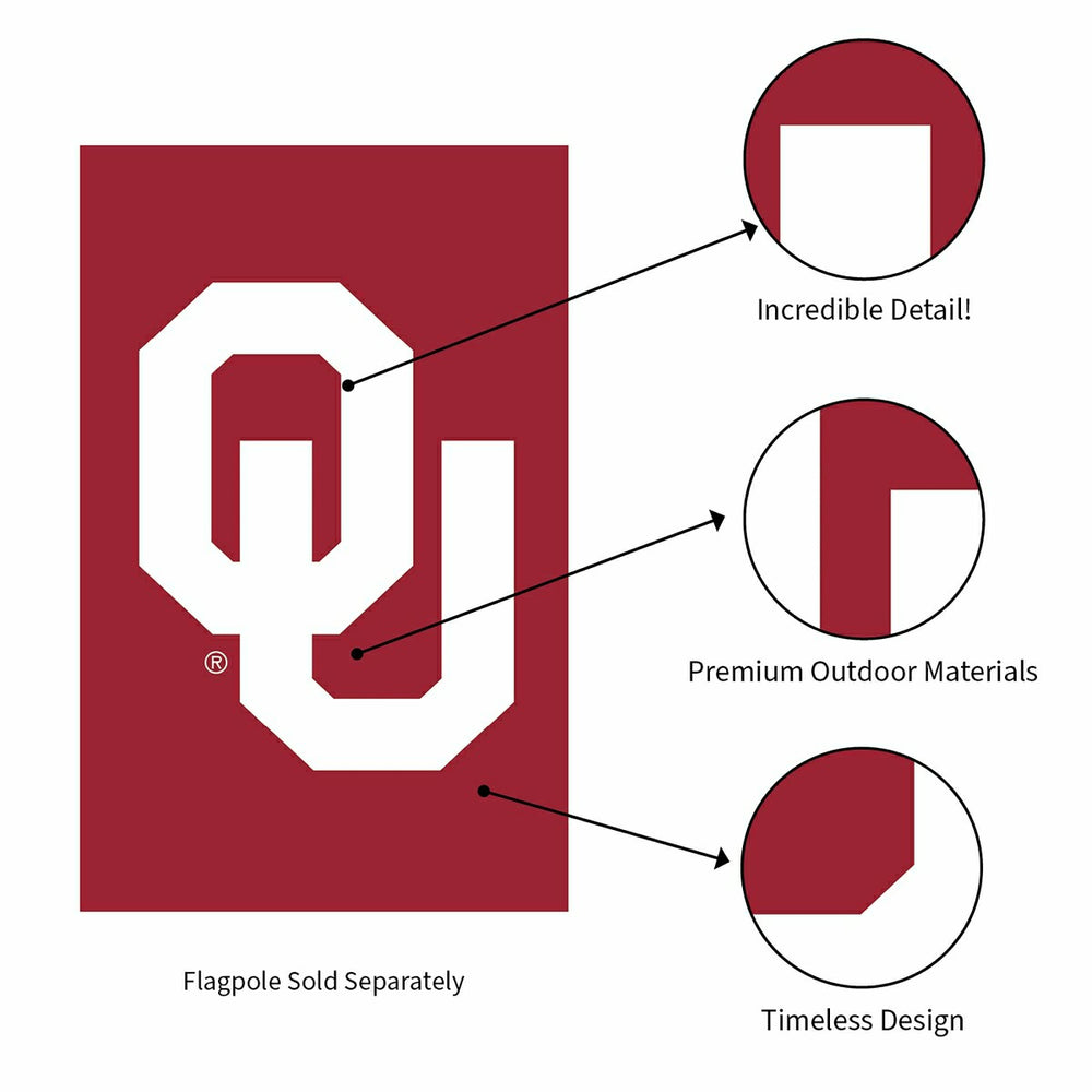 University of Oklahoma Applique House Flag - Collegiate Home