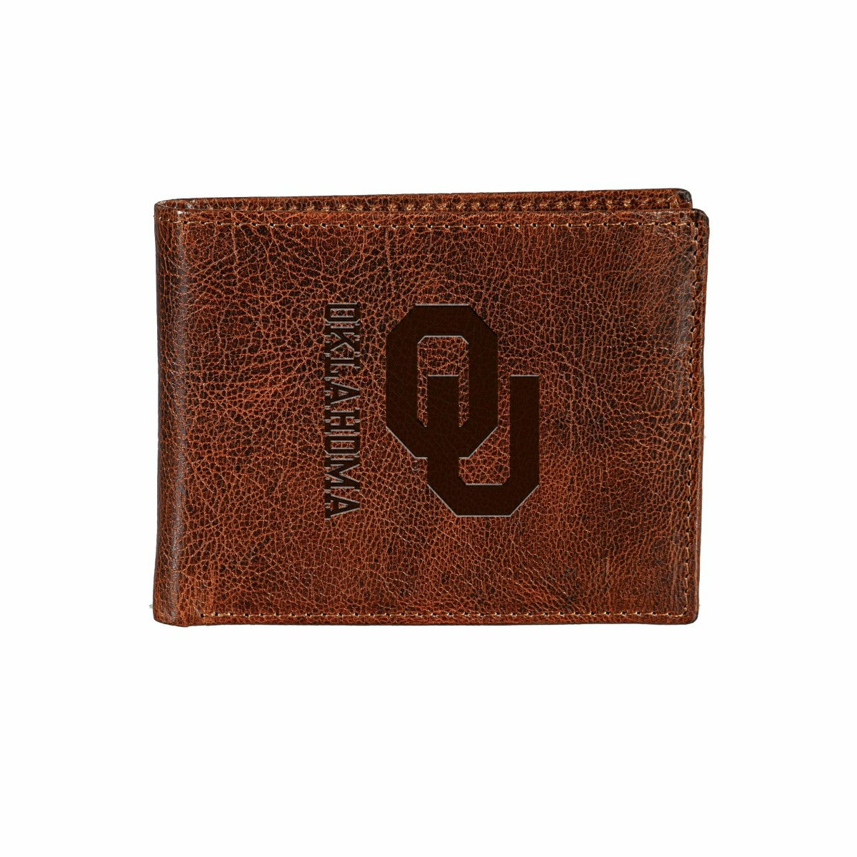 University of Oklahoma, Embossed 100% Genuine Tumbled Leather Passcase - Collegiate Home