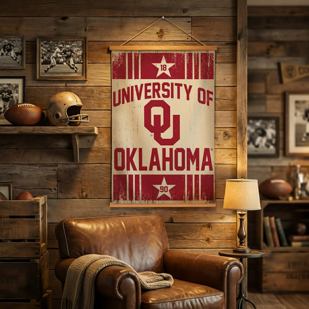 University of Oklahoma, Canvas Wall Tapestry, Medium, 36x24 - Collegiate Home