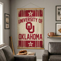 University of Oklahoma, Canvas Wall Tapestry, Large, 54x36 - Collegiate Home