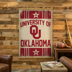 University of Oklahoma, Canvas Wall Tapestry, Large, 54x36 - Collegiate Home