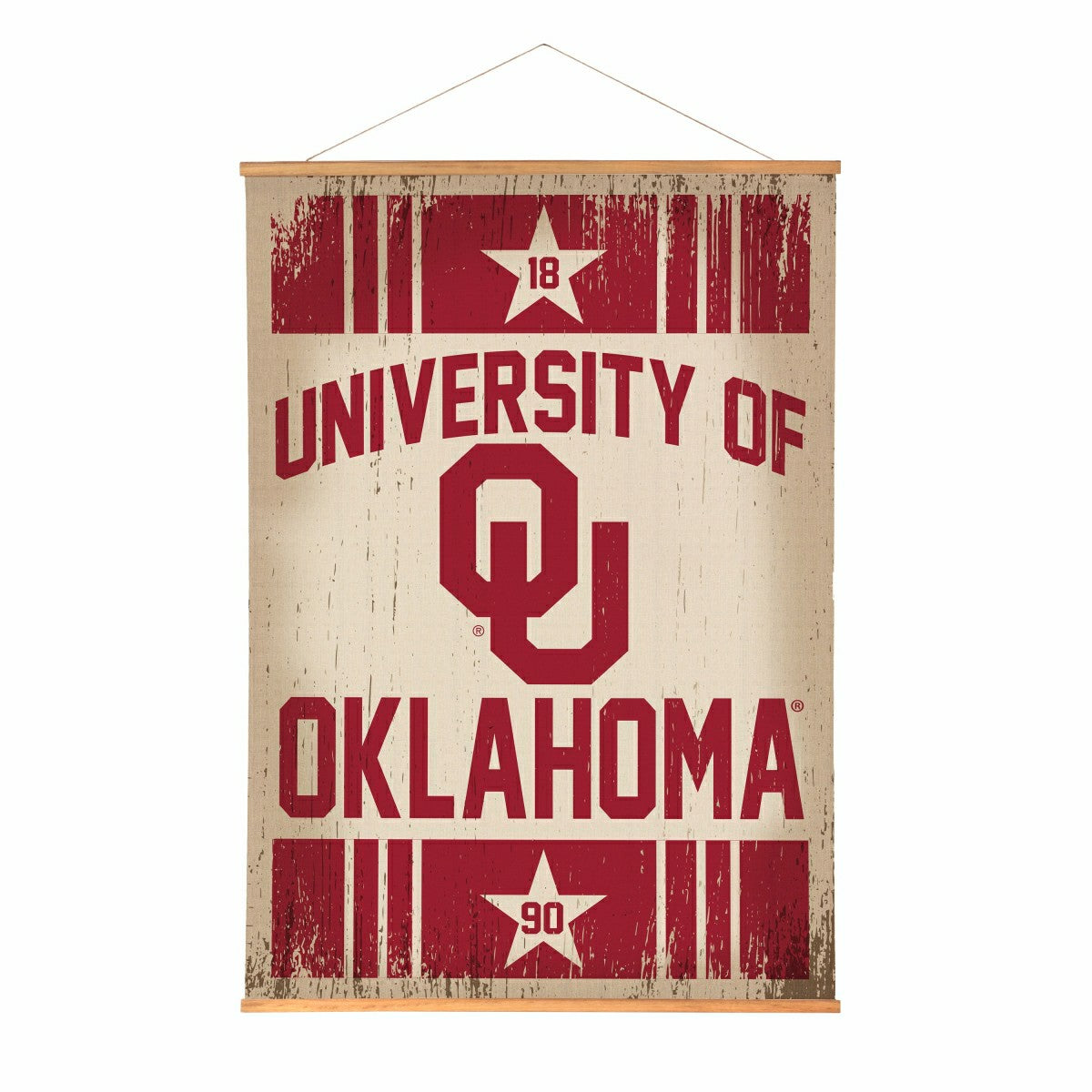University of Oklahoma, Canvas Wall Tapestry, Large, 54x36 - Collegiate Home