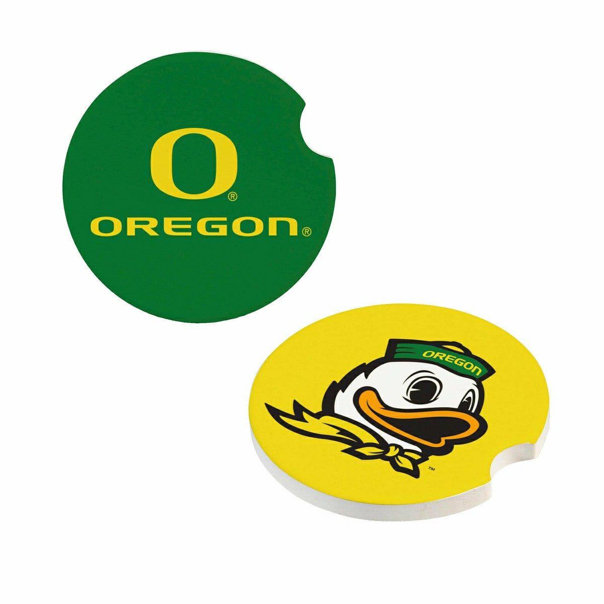 University of Oregon Car Coaster Set, 2pc - Collegiate Home