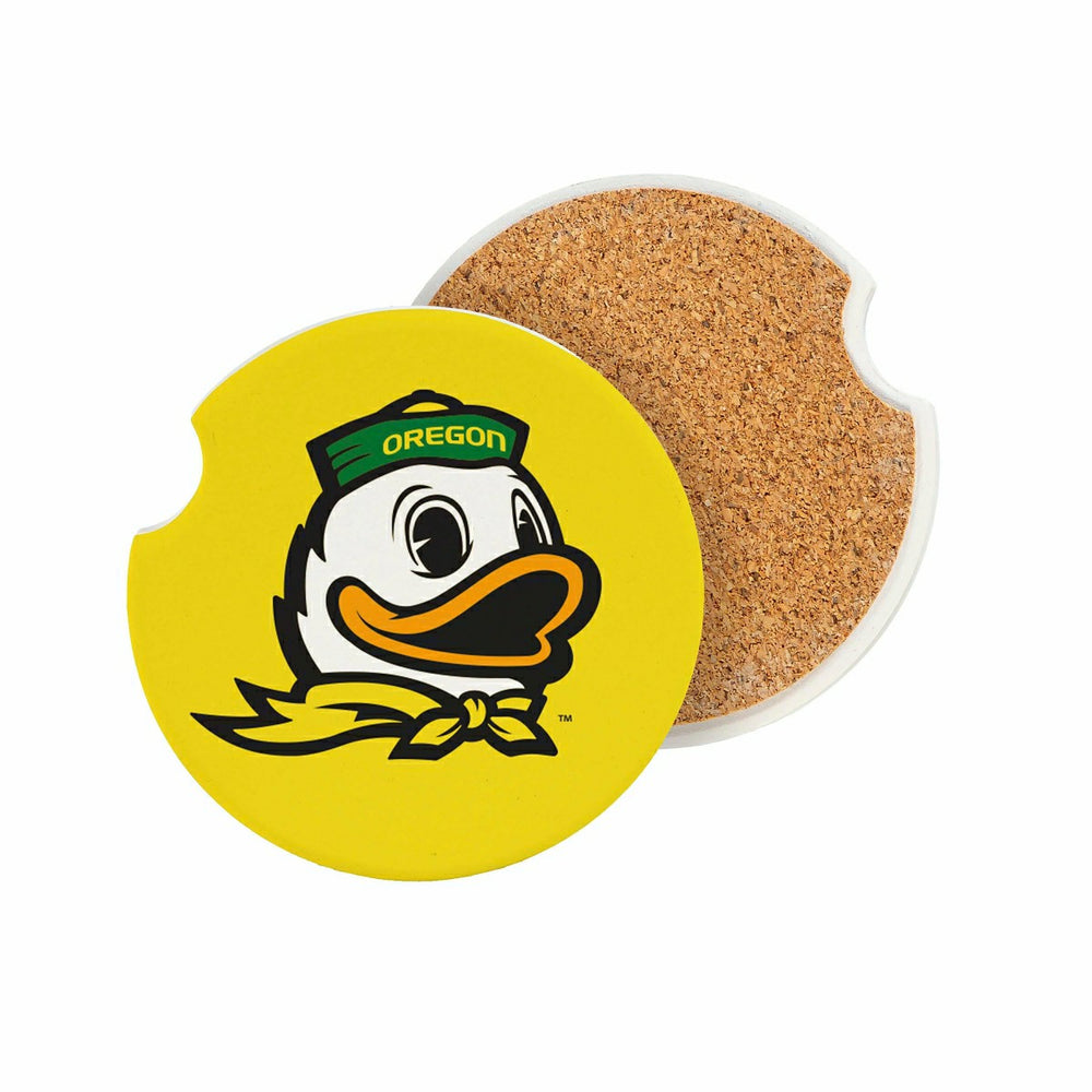 University of Oregon Car Coaster Set, 2pc - Collegiate Home