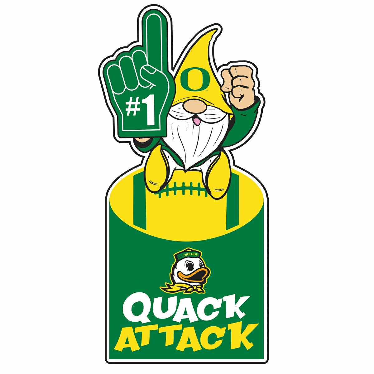 University of Oregon Gnome Metal Sign 10"L x 30"H - Collegiate Home