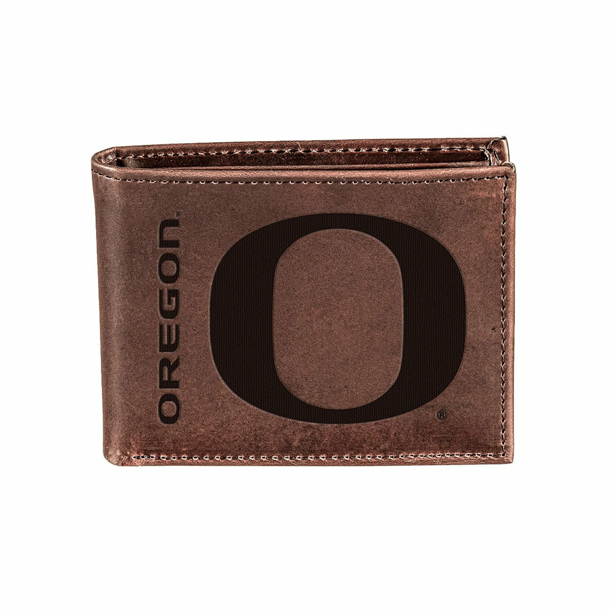 University of Oregon, Bi-Fold Wallet, Brown, CH, 100% Genuine Leather - Collegiate Home