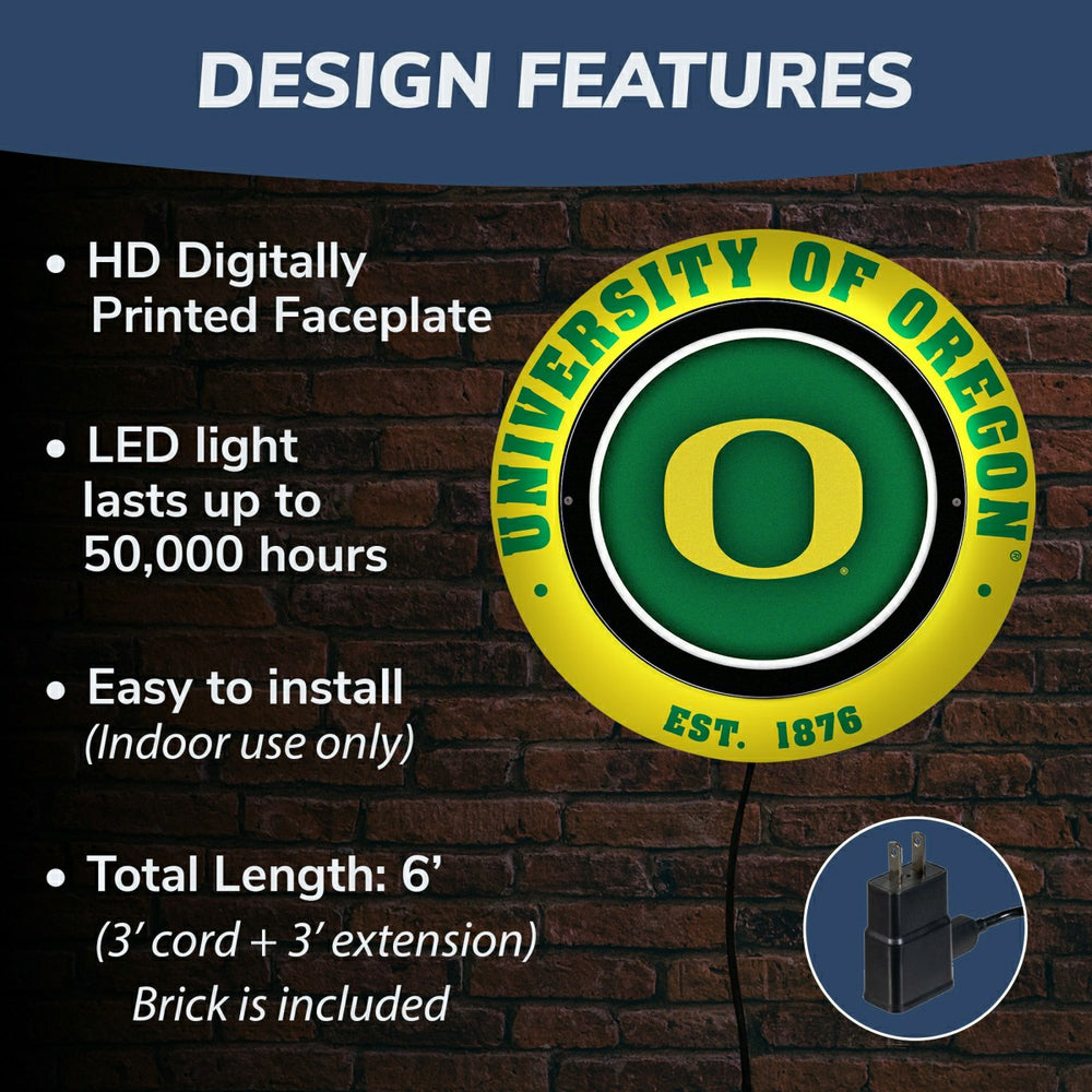 University of Oregon, Metal Lite, Round - Collegiate